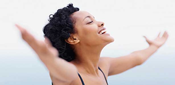 Happy celibate woman